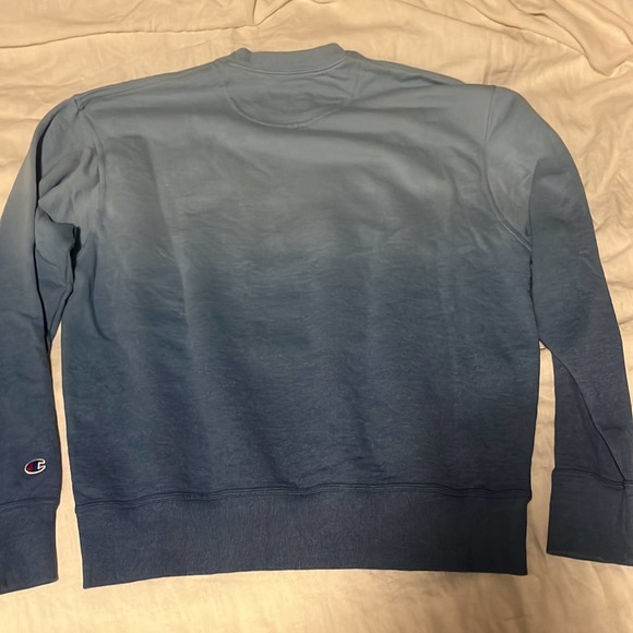 Blue Ombre Champion Crew Neck Sweatshirt Large - Picture 2 of 6